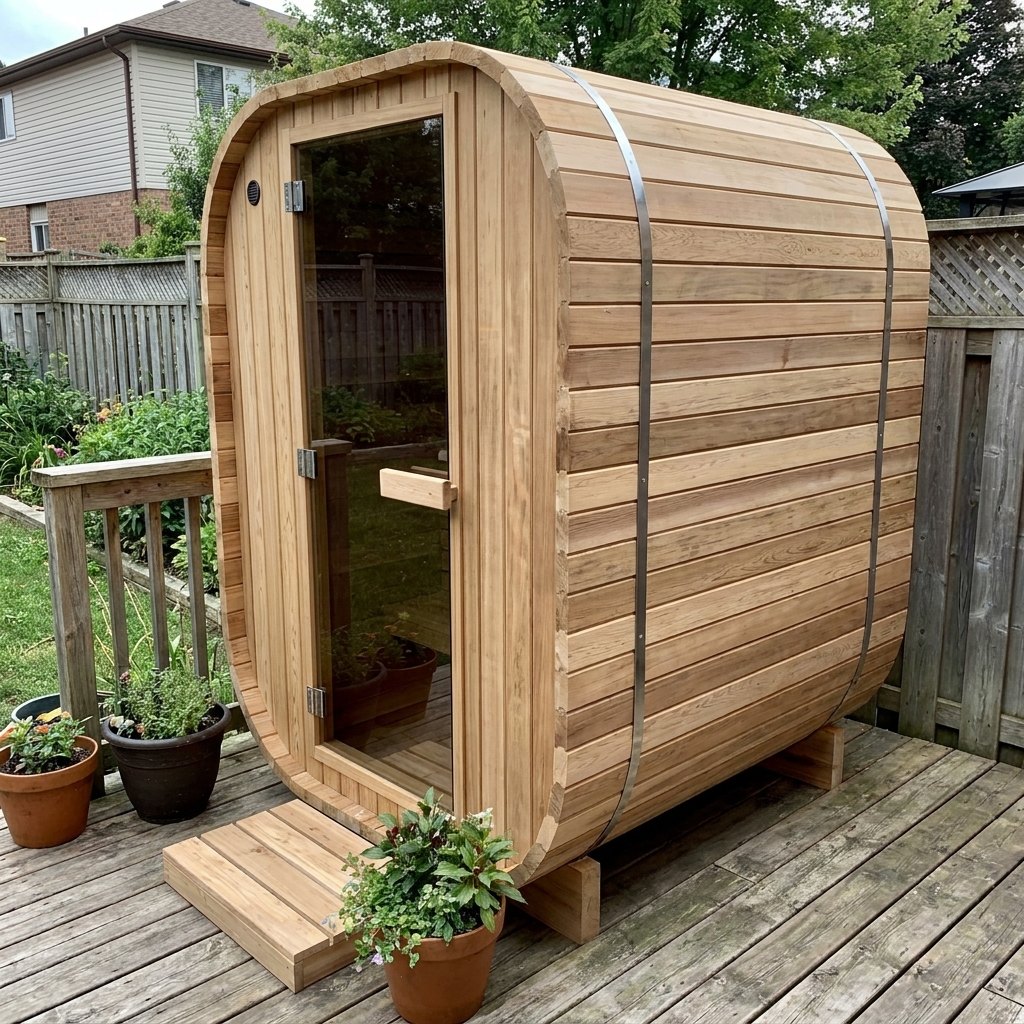 The Cube cedar sauna, two person size