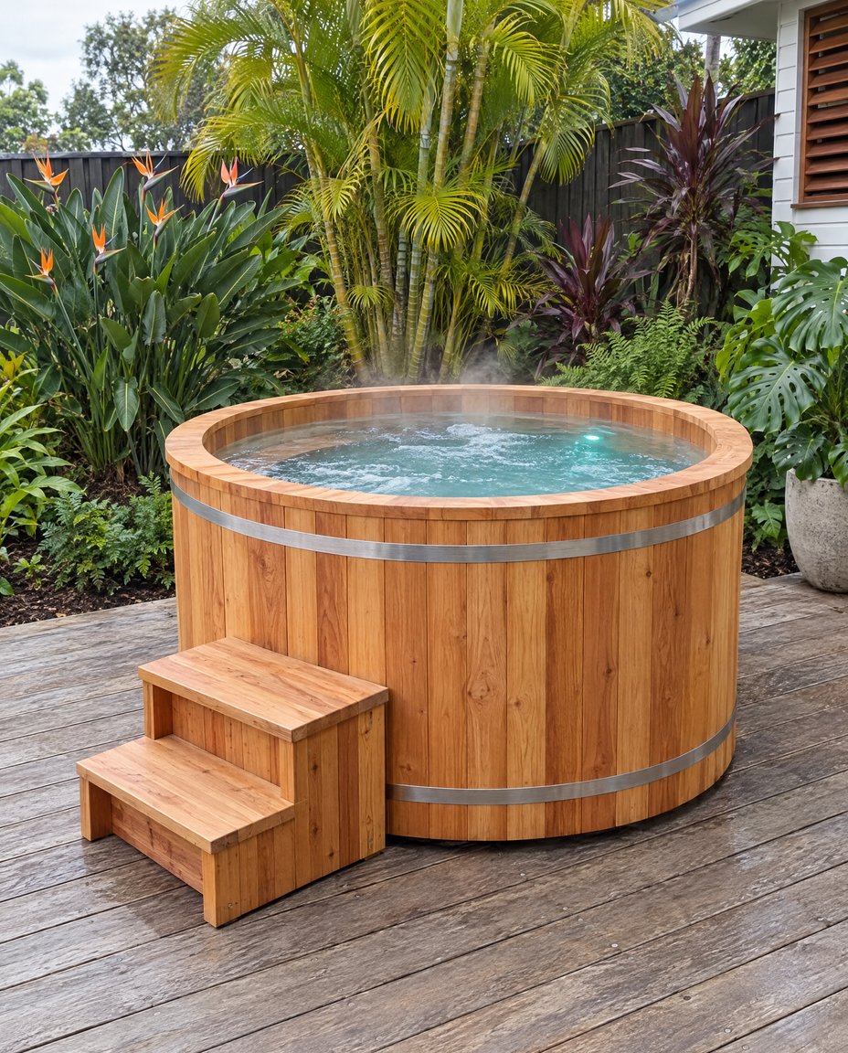 Cedar hot tub, four person size